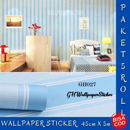 Murah Paket 5 Roll Walpaper dinding/Sticker Dinding Anti Air/Wallpaper DInding Kamar Tidur Motif