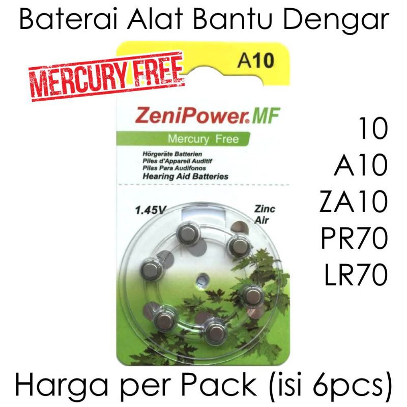 Baterai A10/ PR70/ ZA10/ PR230H Hearing Aid Battery tersedia Merk Renata Signia Zenipower Merk Spesialis Alat Bantu Dengar