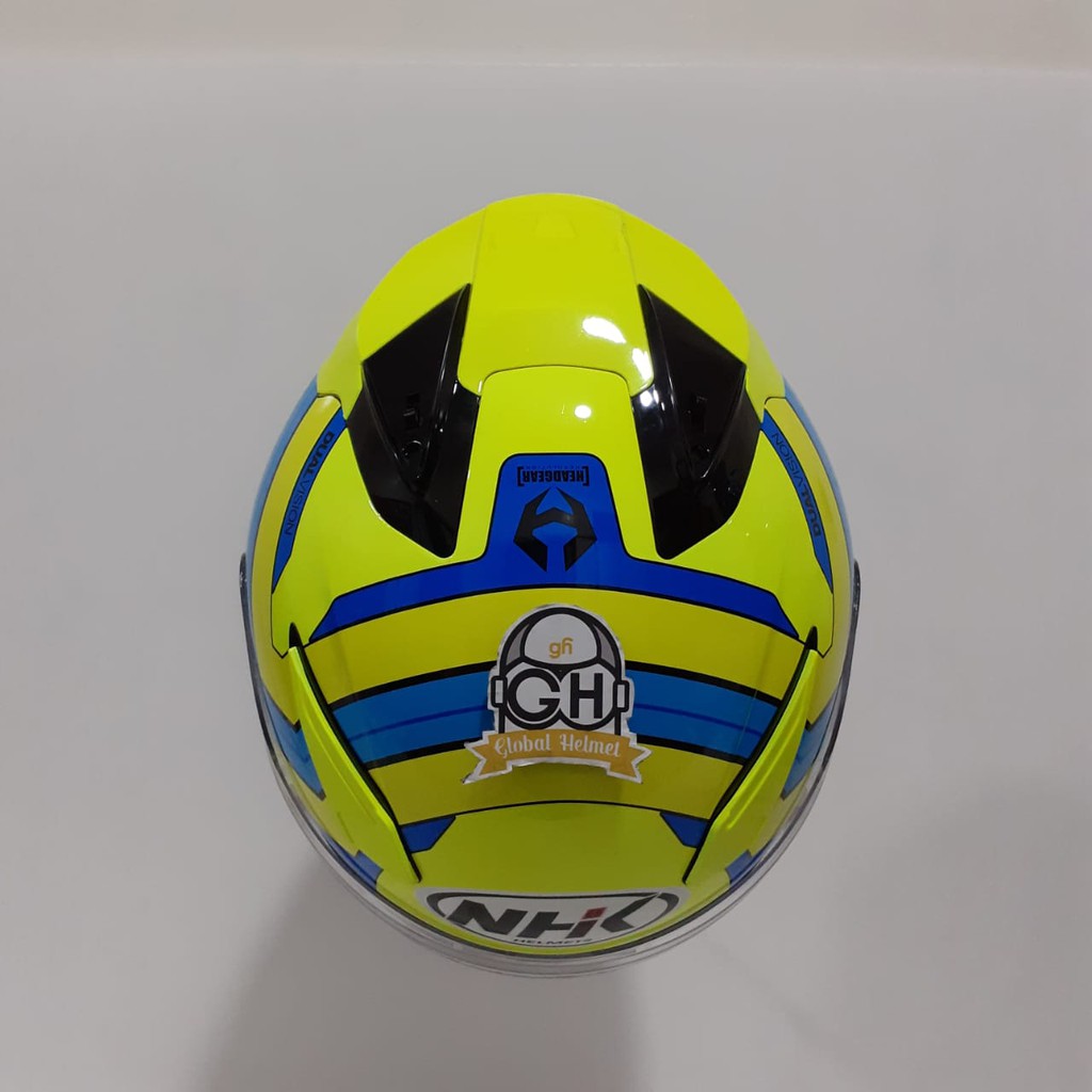 HELM NHK R1 XINOID NHK R-1 XINOID YELLOW FLOURECENT DOUBLE VISOR