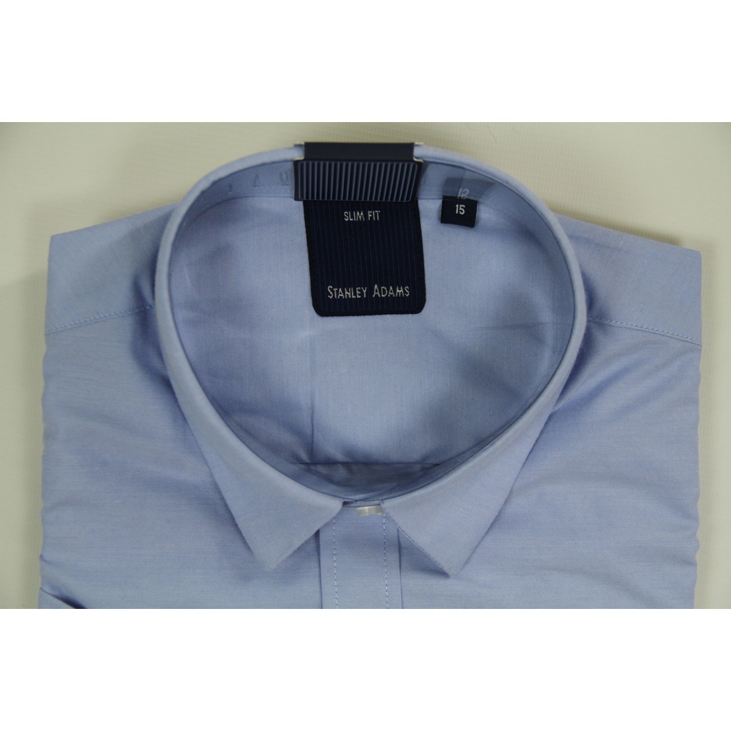 Kemeja Pria Formal Slimfit Stanley Adams Lengan Pendek Biru Muda Polos 07 | Hem Pria Slimfit | Kemeja Kantor | 100% Original brand