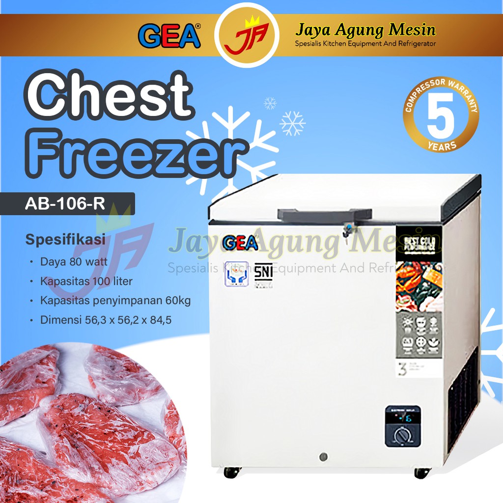 CHEST FREEZER AB 106-R/Freezer Beku Gea AB-106 /FREEZER BOX 100liter
