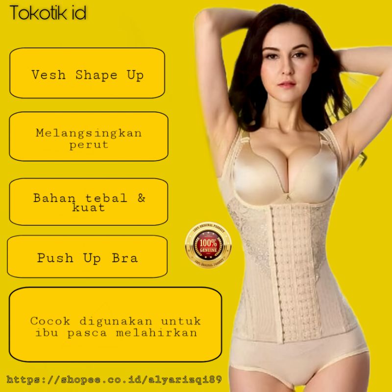 Korset Baju Vest Corset Pelangsing Pengecil Perut Wanita melahirkan Kirey beauty