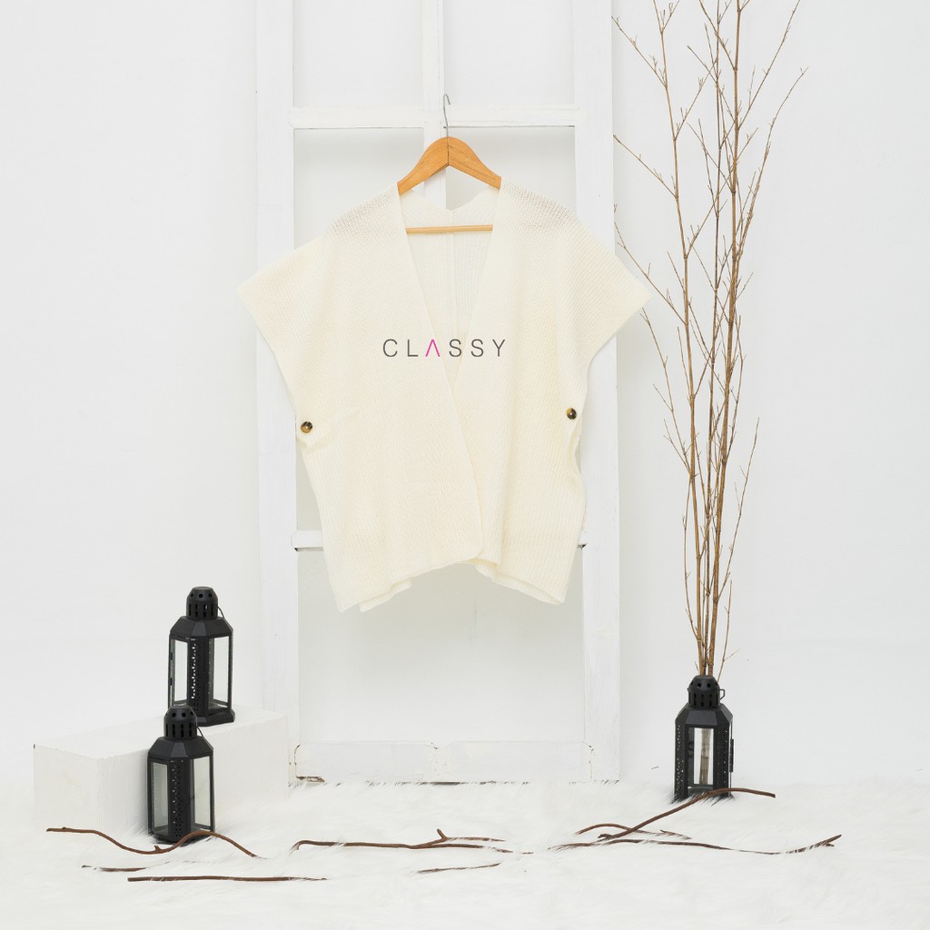 POPPY BATWING CARDI - by classyouterwear-poppy broken white