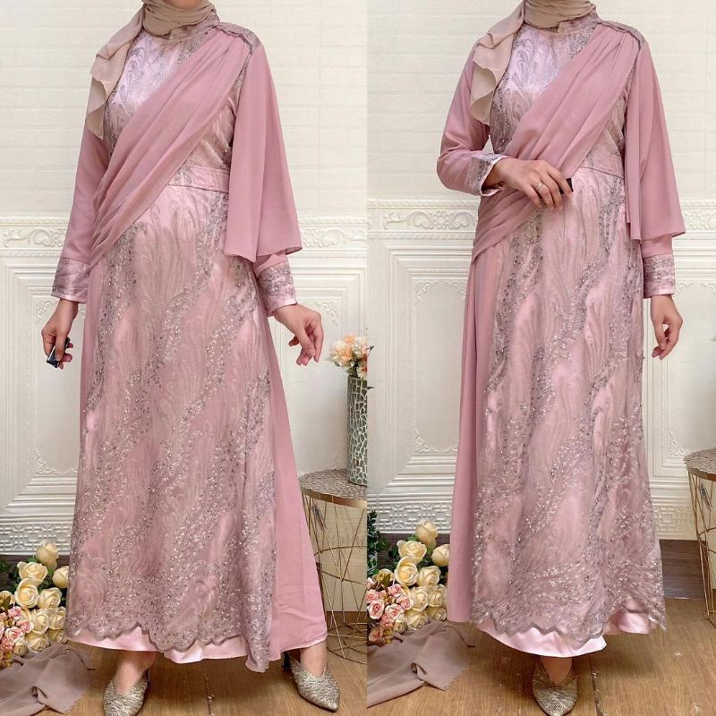 (COD)NEW ARIVAL ,GAMIS SELENDANG JEMIA,GAMIS PESTA KEKINIAN