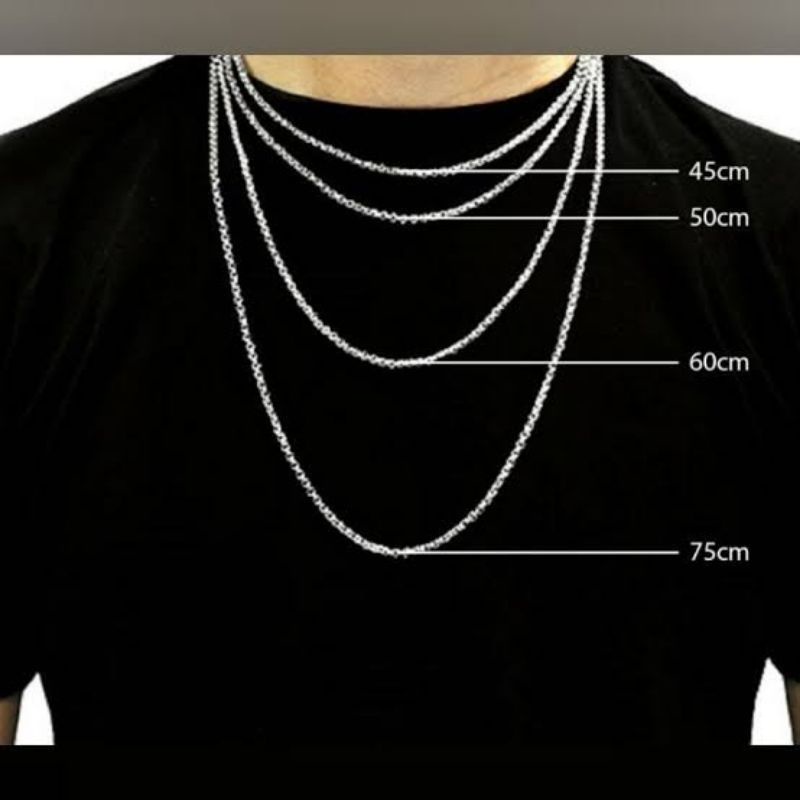 Kalung Titanium Warna Silver Model pecah kopi Pria/Wanita