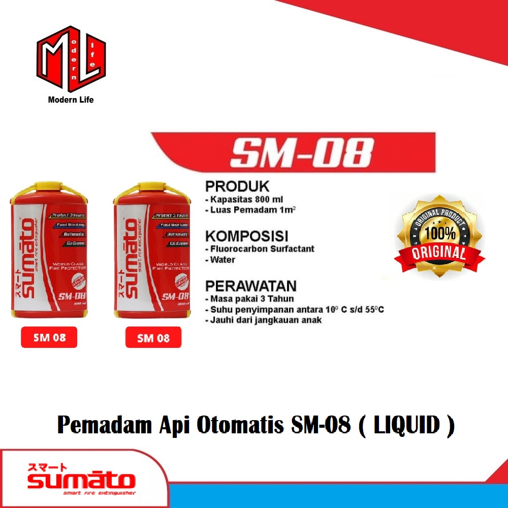 SUMATO SM-08 ORIGINAL ALAT PEMADAM API OTOMATIS APAR LIQUID API SM08