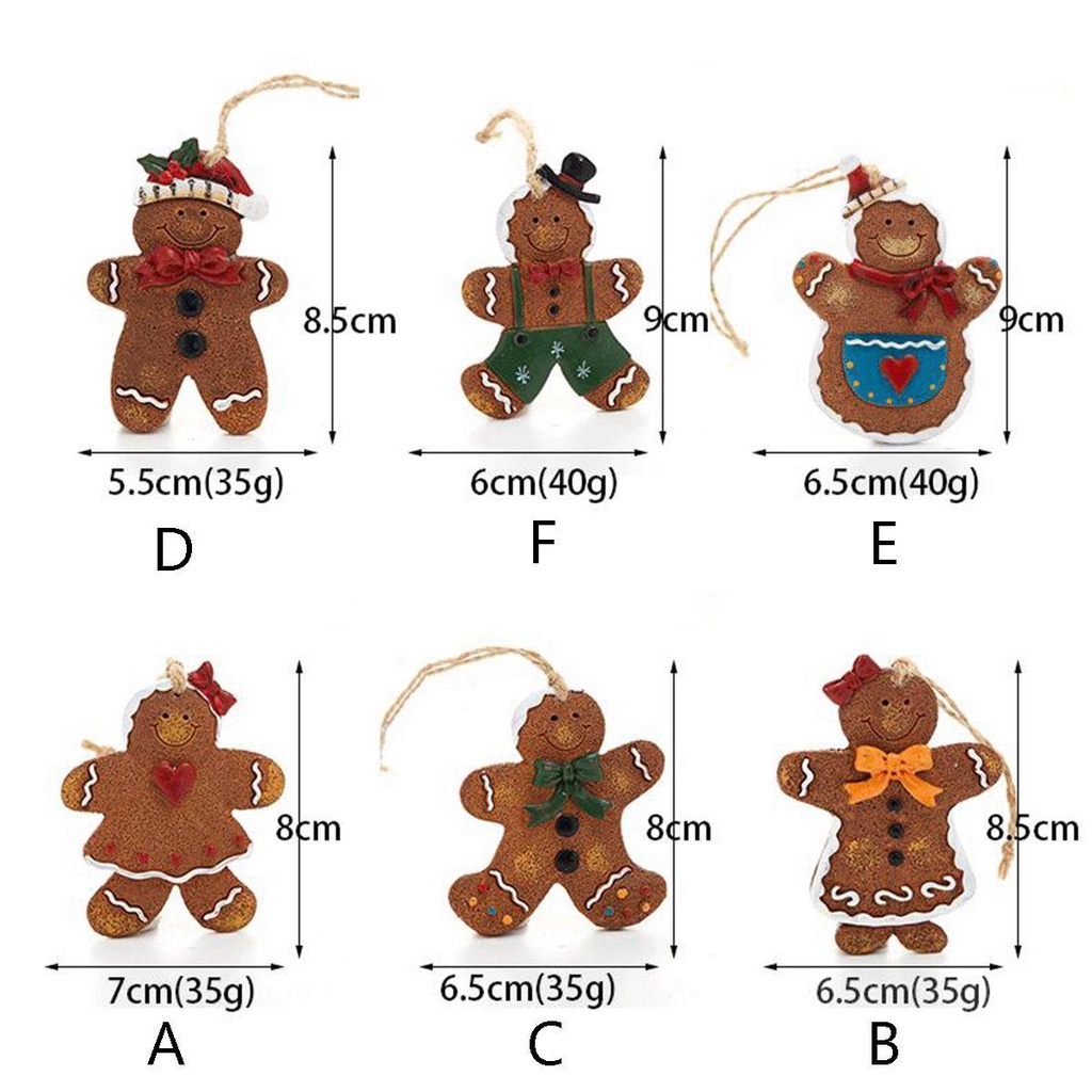 [Elegan] Liontin Gantung Dekorasi Rumah Resin Xmas Hias Gingerbread Man