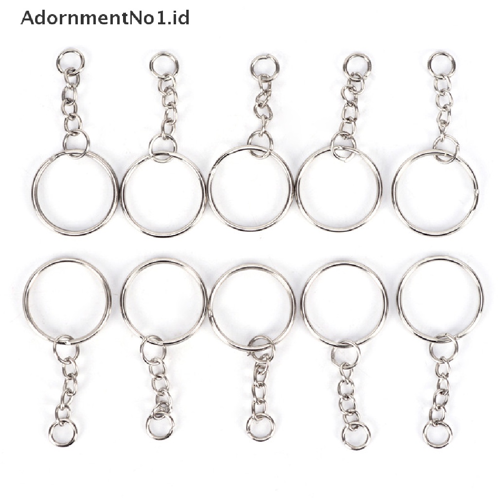 (AdornmentNo1) 50pcs Ring Gantungan Kunci Diameter 25mm Warna Silver