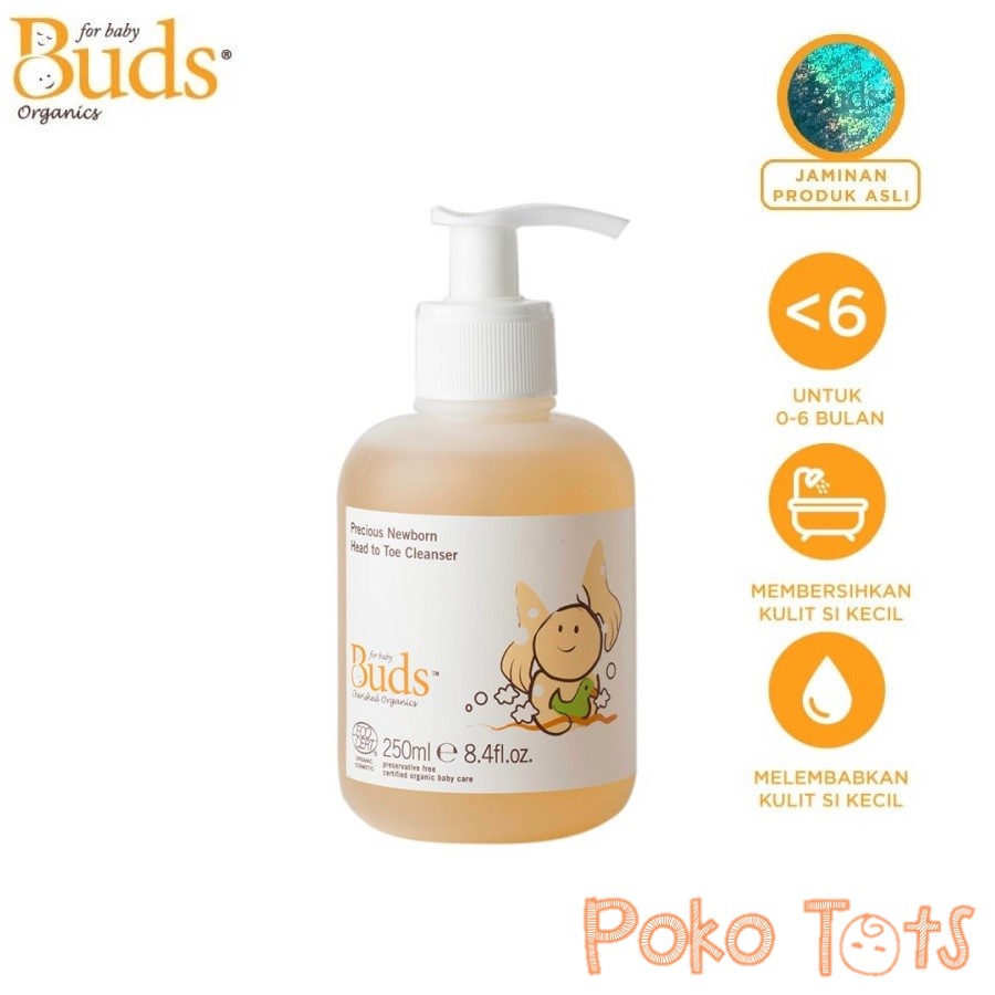 Buds Organics Precious Newborn Head To Toe Cleanser 250ml Sabun &amp; Shampoo Bayi BCO Cherished Organic WHS