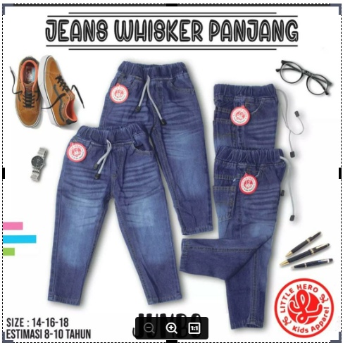 Celana Jeans Wishker Panjang By LITTLE HERO