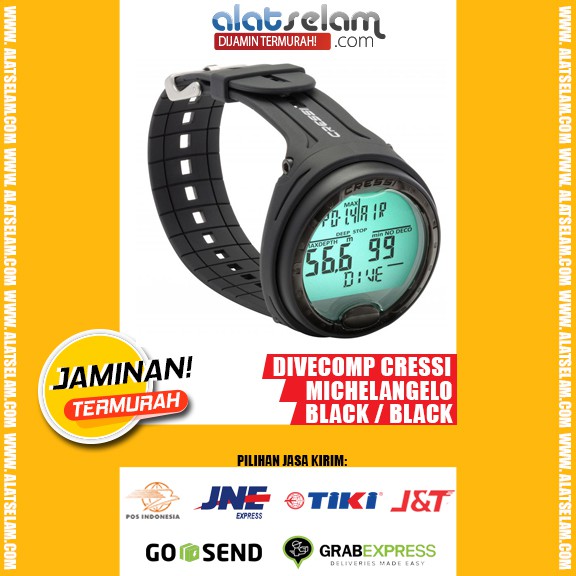 Cressi Computer Michelangelo Wrist Dive Computer Black-Black - Dive Comp Cressi Scuba Diving