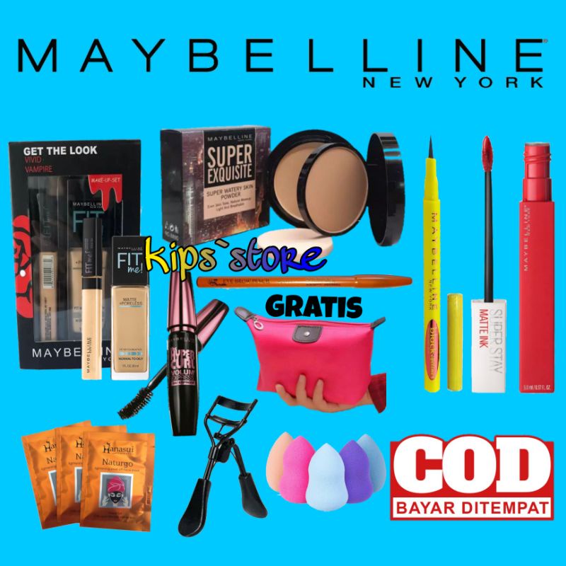 Paket kosmetik paket Makeup paket kecantikan Maybelline paket kecantikan super lengkap