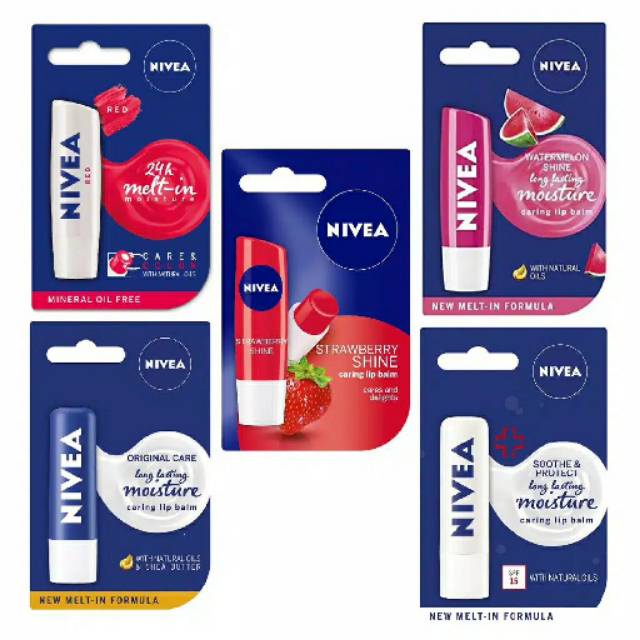 ✿ELYSABETHME✿ Nivea lip balm care &amp; color red stick pelembab bibir kering