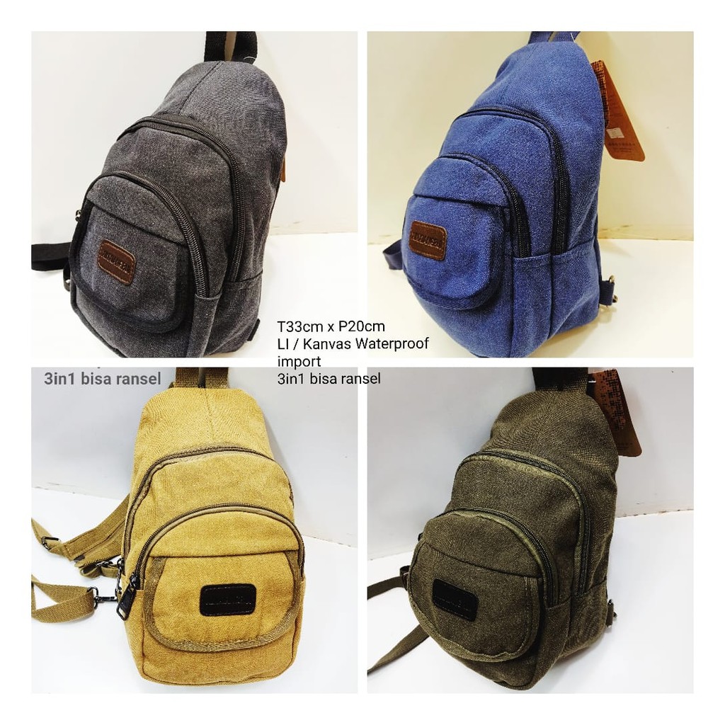 waistbag ransel 3in1 kanvas tipe 891