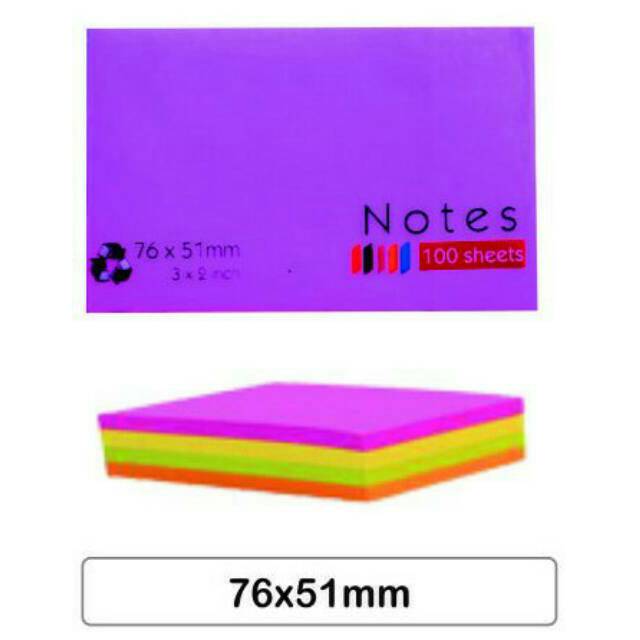 

Stick Notes Memo Tempel 76x51mm Lapis warna