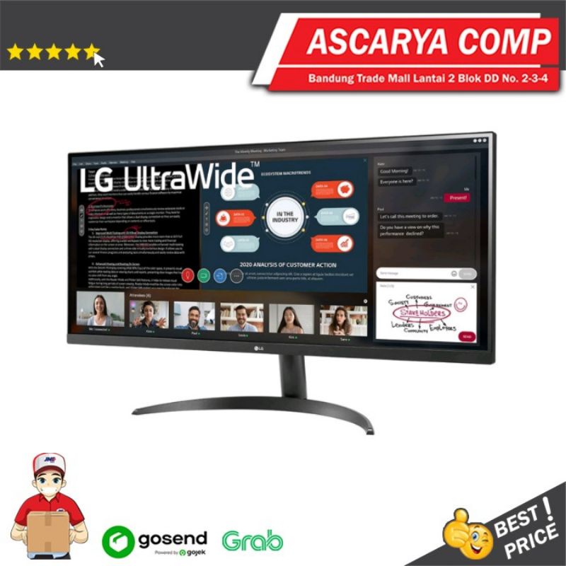 LG 34WP500-B 34'' 21:9 UltraWide™ Full HD IPS Monitor with AMD FreeSync™