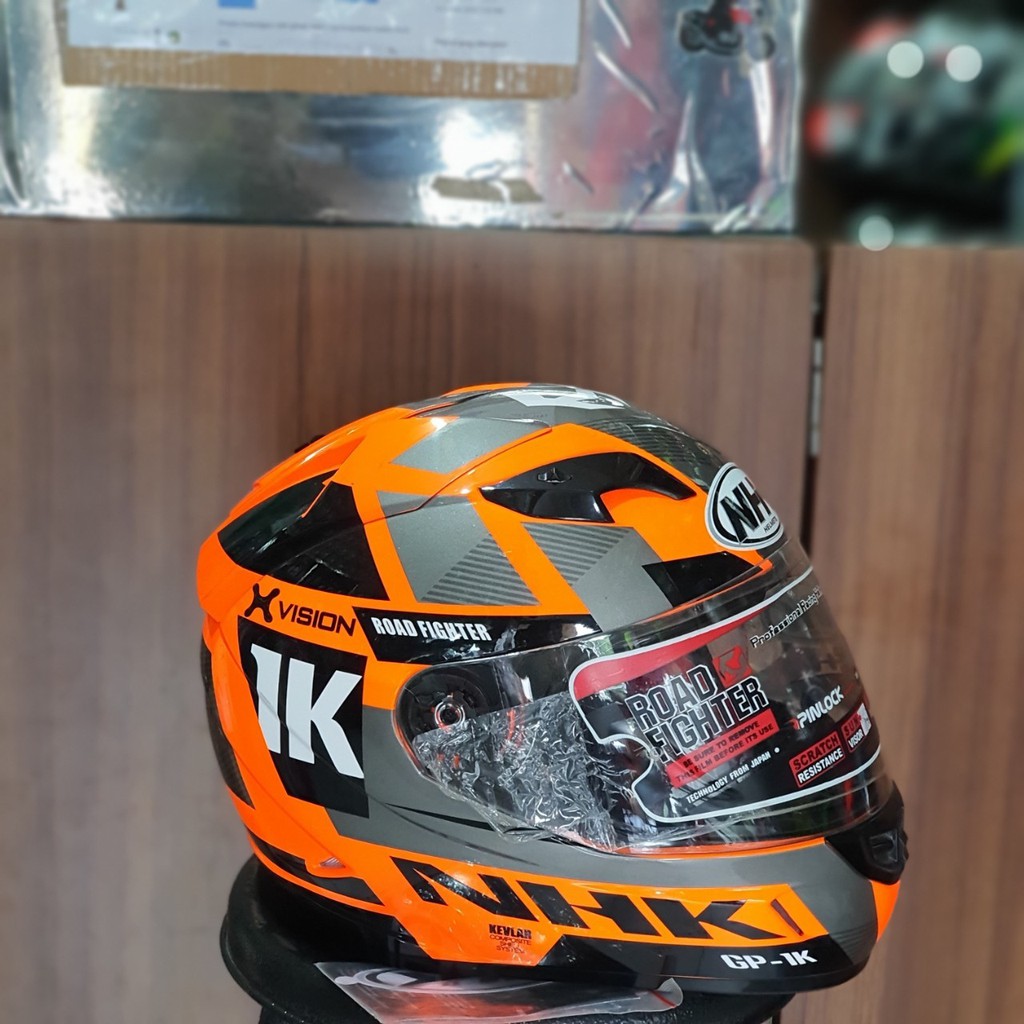 HELM NHK GP1000 MOTIF X VISION OREN FLUO ORIGINAL