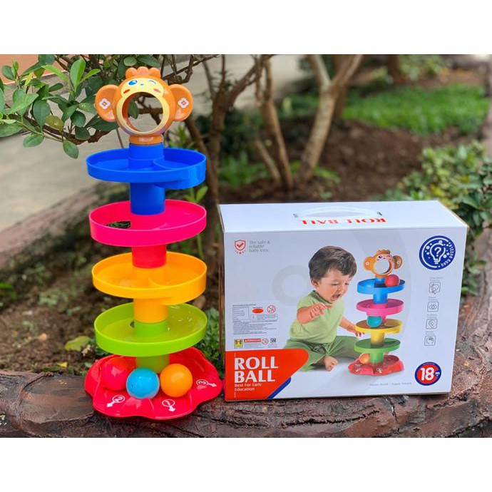 Mainan Anak Bayi Roll Ball Bola Gelinding Aktivitas Edukasi 0205Monkey - Termurah 