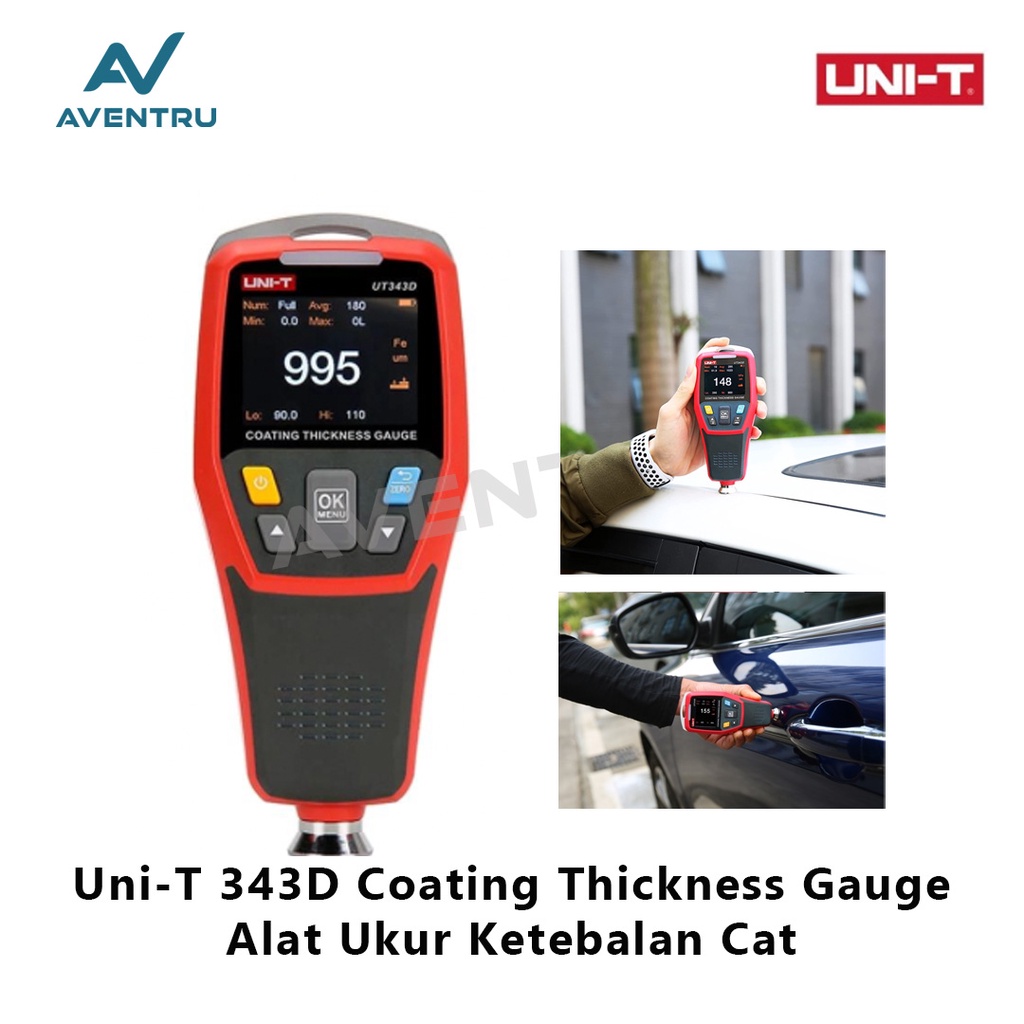 UNI-T Coating Thickness Gauge Alat Ukur Ketebalan Cat UT343D