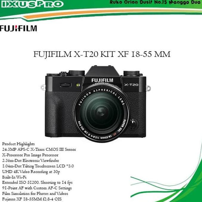 [BISA BAYAR DITEMPAT] FUJIFILM X-T20 KIT XC 18-55 MM FUJI XT20 FUJIFILM XT 20 LENSA PROMO Kode 1393