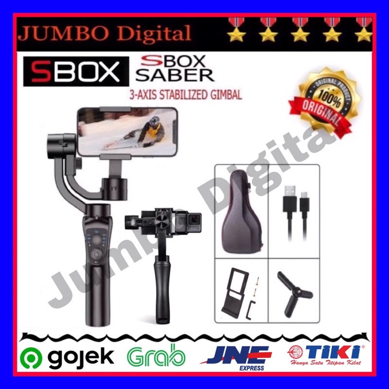 Gimbal Sbox Saber 3-axis Smarphone Stabilizer gimbal Garansi resmi
