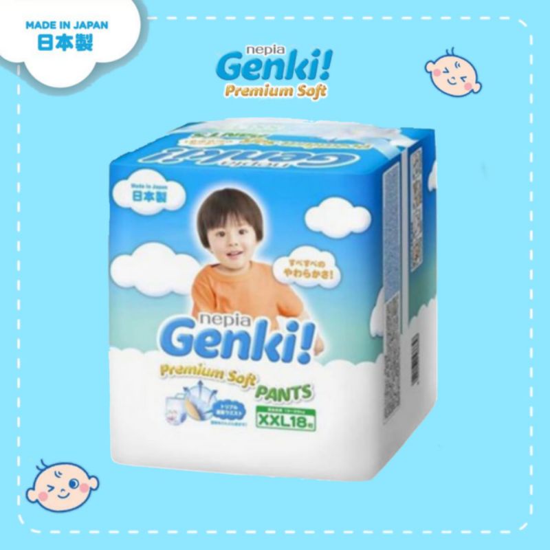 NEPIA GENKI Premium Soft Pants XXL18  - Popok Bayi Celana