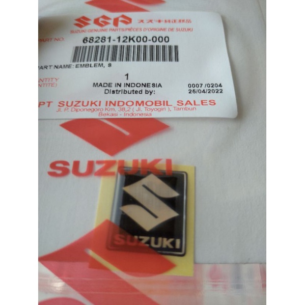 EMBLEM LOGO S BATOK BELAKANG SUZUKI SATRIA FU FL/ SKYWAVE/ SATRIA FUFI/ ARASHI ORIGINAL SGP