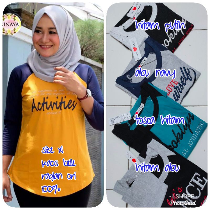 KAOS RAGLAN BELLE ORI 100% SIZE XL