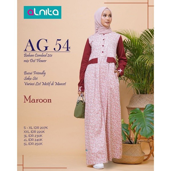 Gamis AG 54 Busui Friendly ALNITA ORIGINAL