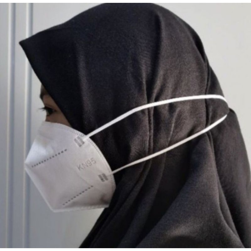 Masker Medis KN95 Hijab 5Ply Headloop - Masker KN95 Medical Grade Korea Surgical Mask Earloop