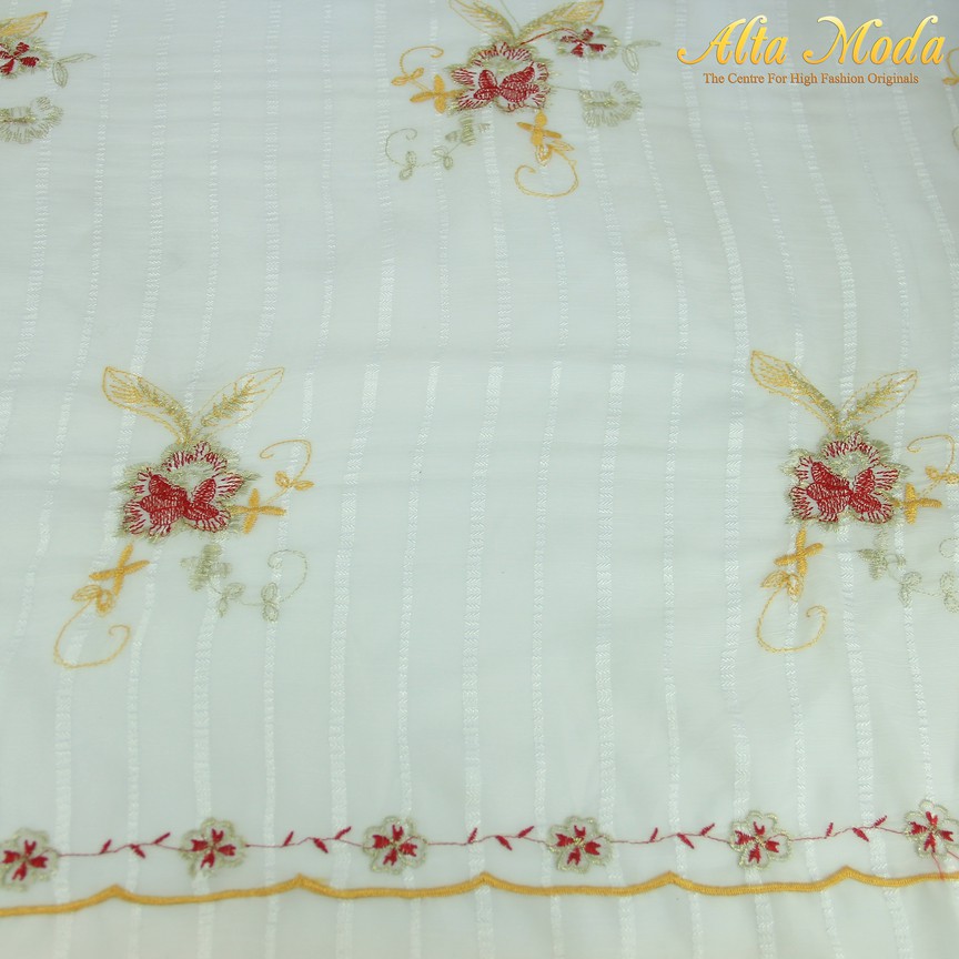 

Alta Moda Katun Bordir Putih Bunga Maroon Gold (1M)