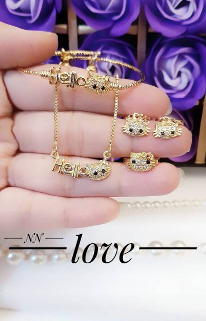 Xuping set perhiasan anak lapis emas 18k 1502h