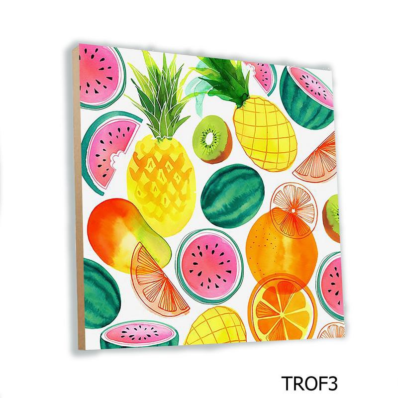 PAJANGAN HIASAN DINDING POSTER KAYU TROPICAL FRUIT ART 