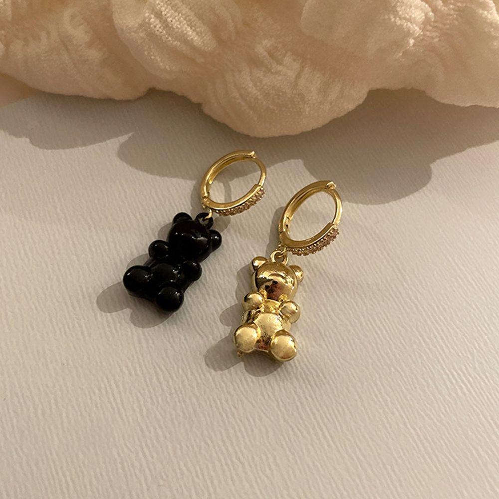 Anting Bentuk Kartun Beruang Bahan Alloy Untuk Wanita