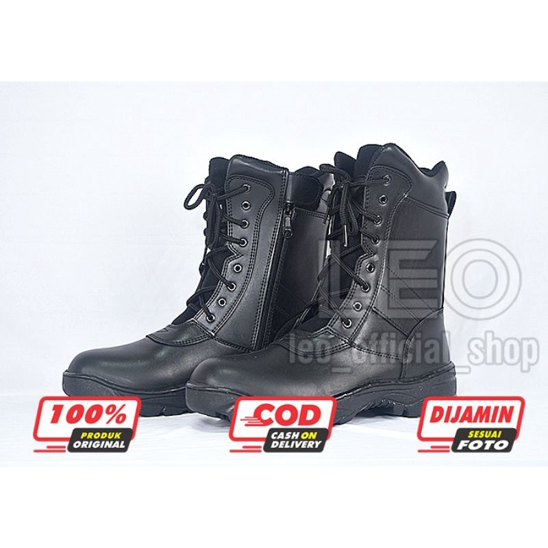 Sepatu PDL TNI AD Sole Army | Sepatu PDL Hitam Dof Satpam Polri Security Banser Berkualitas Pria - LB01