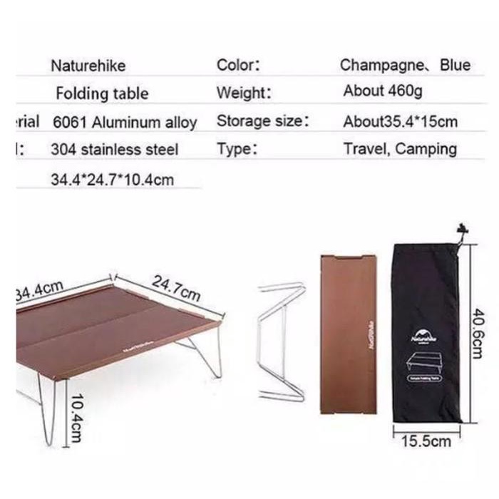 MEJA LIPAT MINI ALUMINIUM NATUREHIKE NH17Z001-L