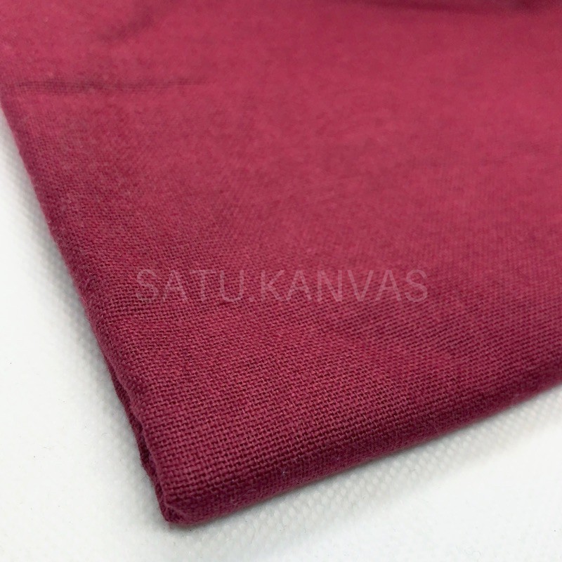 Kain LINEN RAMI Kualitas Premium bahan katun linen-Maroon