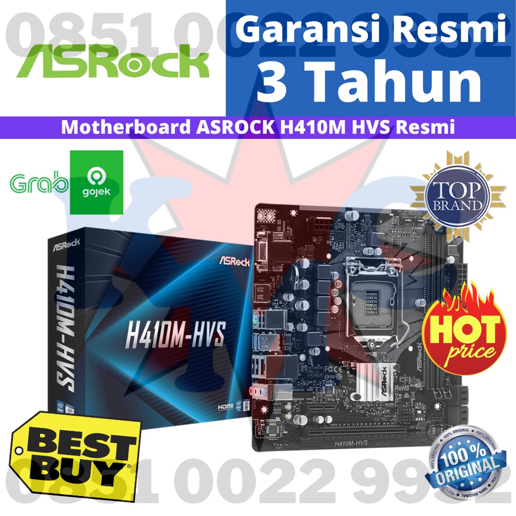 MOTHERBOARD ASROCK H410M-HVS H410M HVS LGA1200, H410, DDR4, USB3.2, SATA3