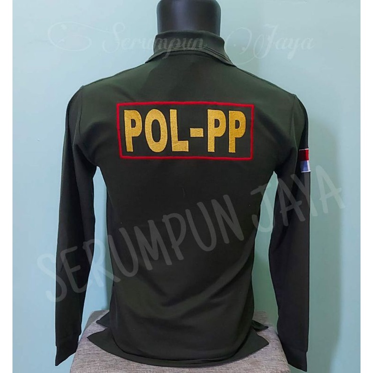 KAOS SATPOL PP HIJAU ARMY PANJANG - KAOS SATPOL PP - KAOS POL PP FULL BORDIR