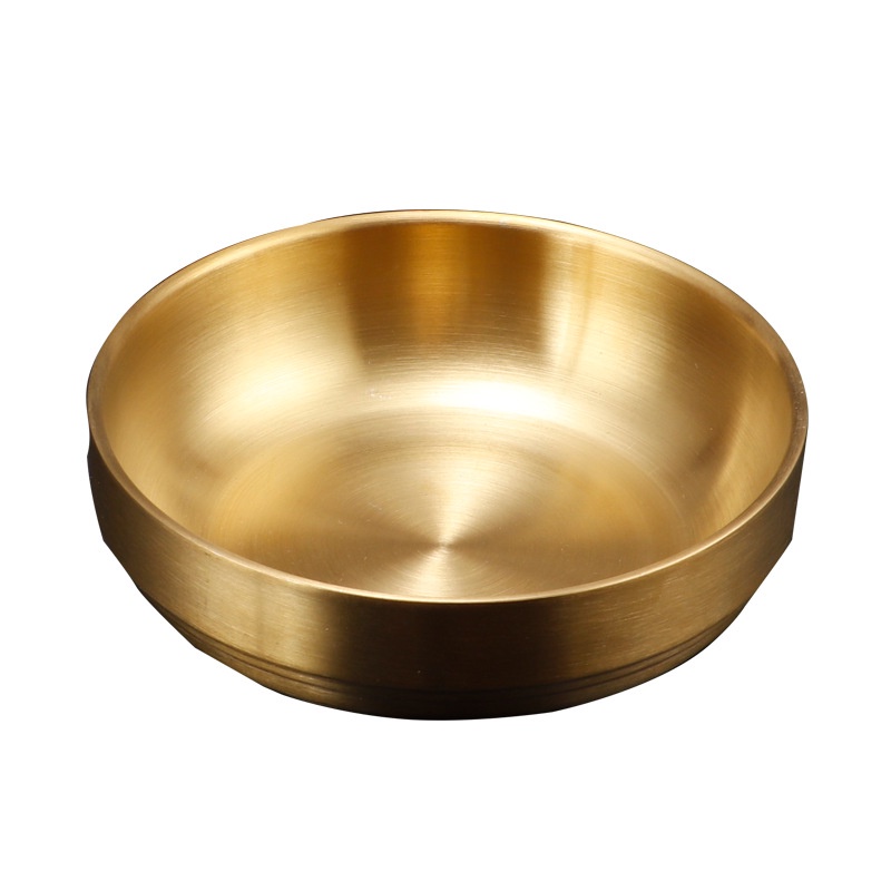 Kingsbakeware MANGKOK KOREA GOLD DOUBLE WALL STAINLESS STEEL 304