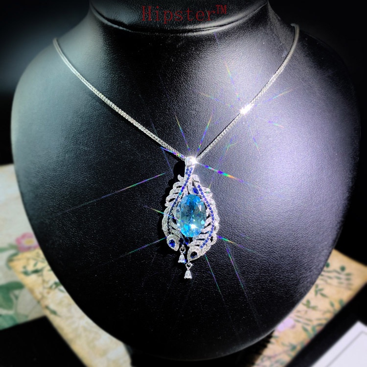 Gao Ding Jewelry Blue Topaz Pendant Women's Necklace