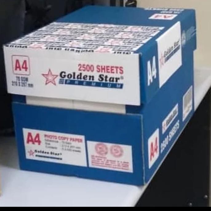 

Kertas A4 70Gr Golden Star 1Dus (5Rim) Bengbengstar1