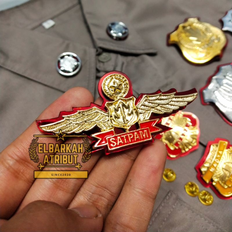 wing satpam / pin satpam security akrilil terbaru