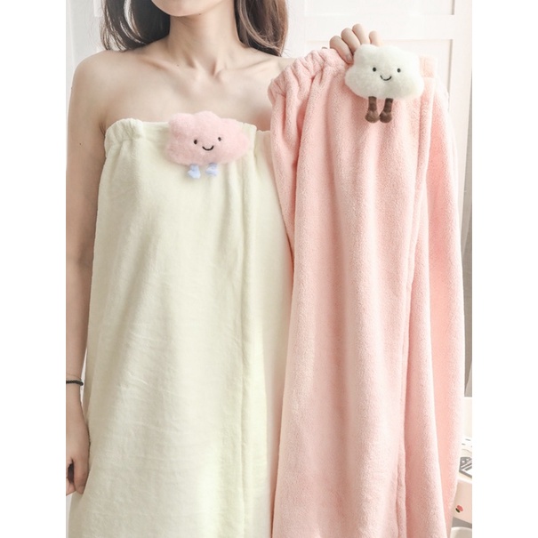 BAJU HANDUK KIMONO KARAKTER LUCU MODEL KOREA / ROK MANDI / DASTER MANDI / KIMONO MANDI / HANDUK DRESS SET MICRO BULU TOWEL IMPORT / BATH TOWEL DRESS BATHROBE WEARABLE CLOTH / HANDUK DAYA SERAP TINGGI DAN LEMBUT / AURORA KIMONO