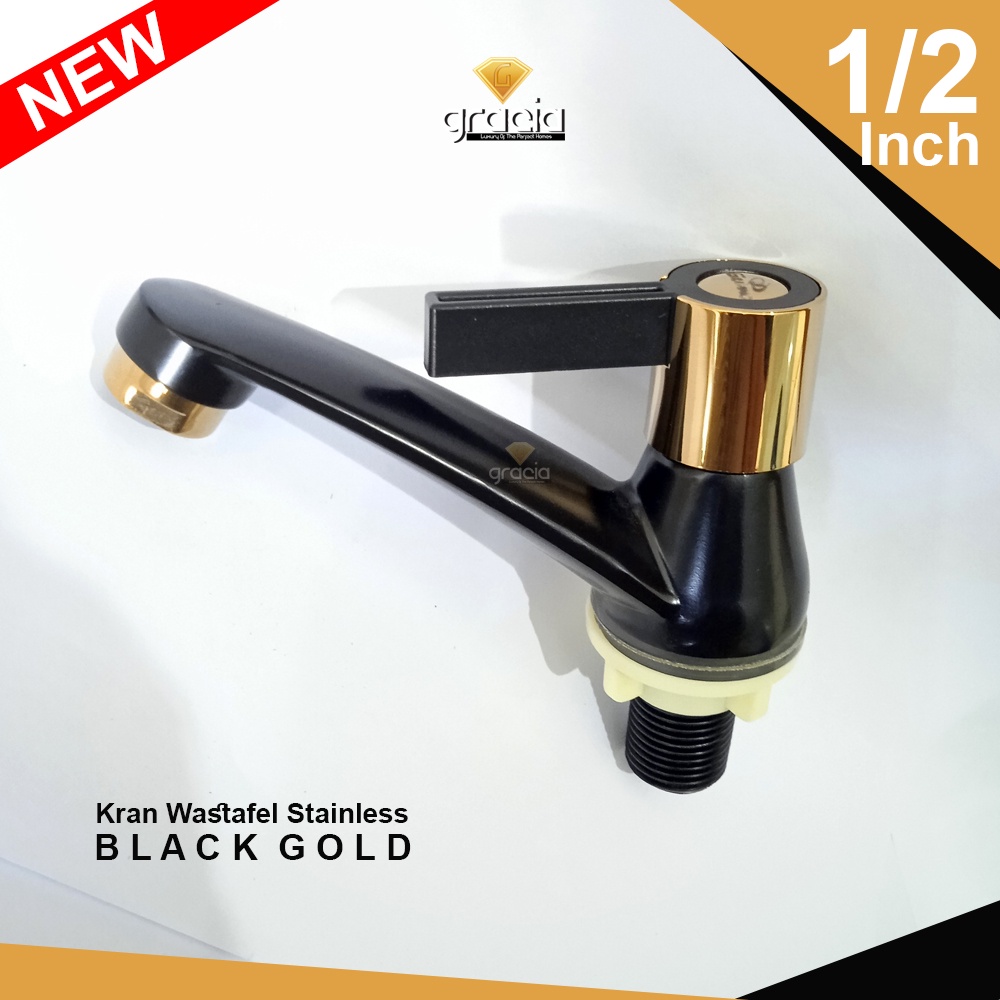 Kran Wastafel | Kran Air Wastafel Cuci Tangan | Kran Air Wastafel Black Gold Mewah