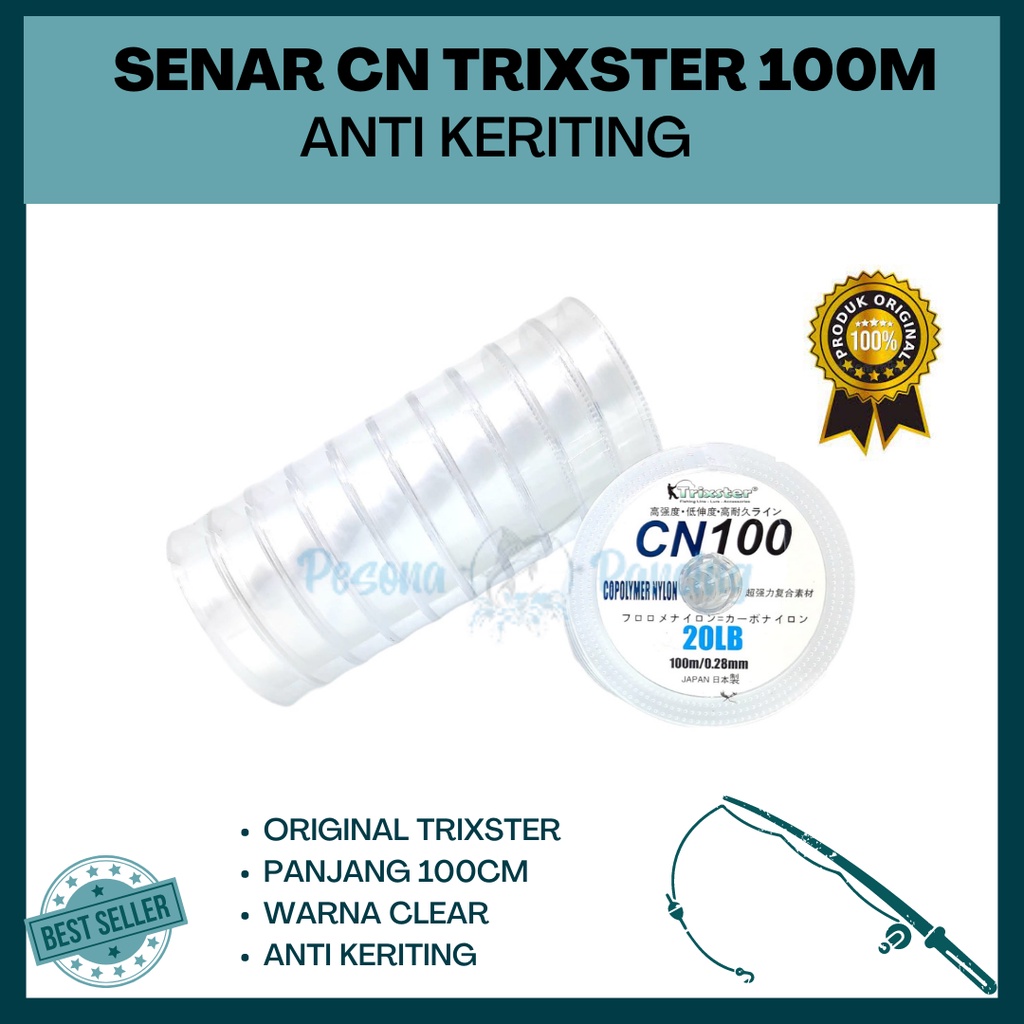 Senar Pancing TRIXSTER CN 100 Anti Keriting Warna CLEAR/GREY PESONA PANCING