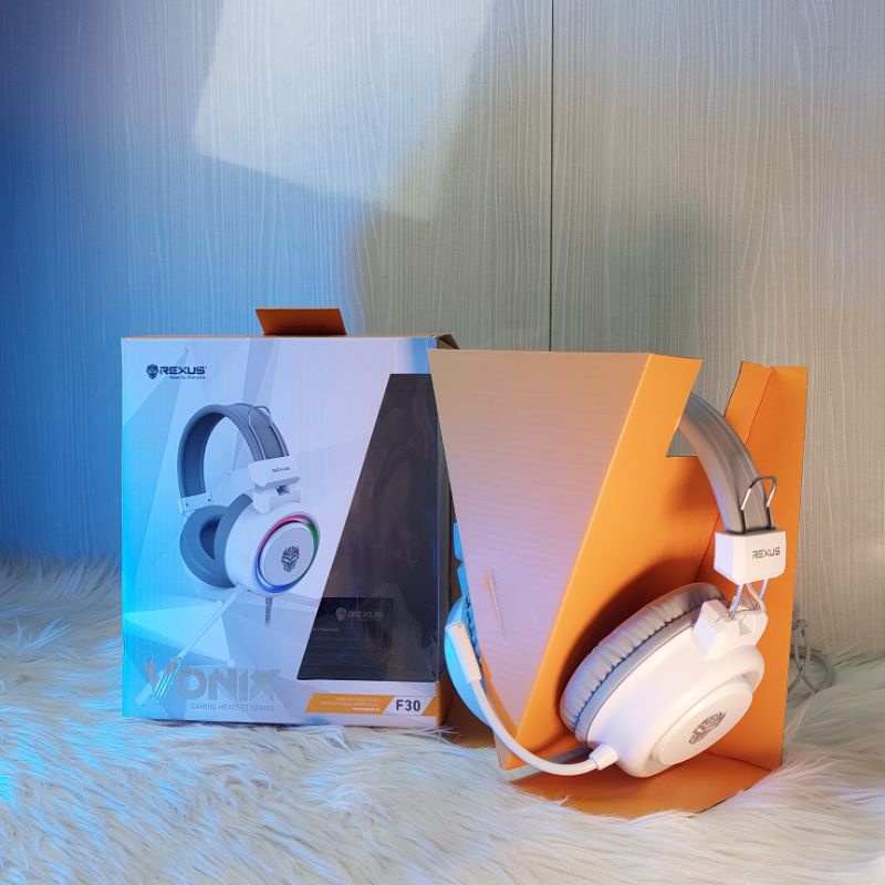 Headset Rexus Gaming F30+Mic WHITE(RGB LED)