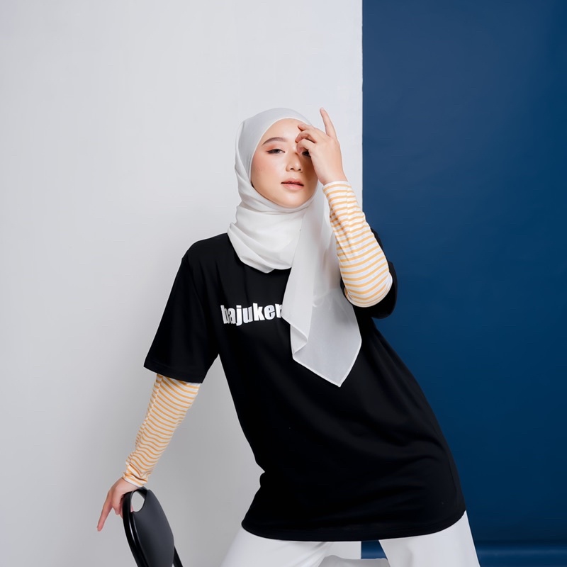 Koyu Hijab Manset Tangan Stripe Best Seller