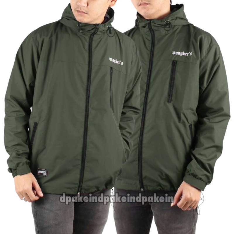 Jaket Outdoor More Wangker’s Jaket Parasut Pria Jaket Distro Jaket Running Hijau