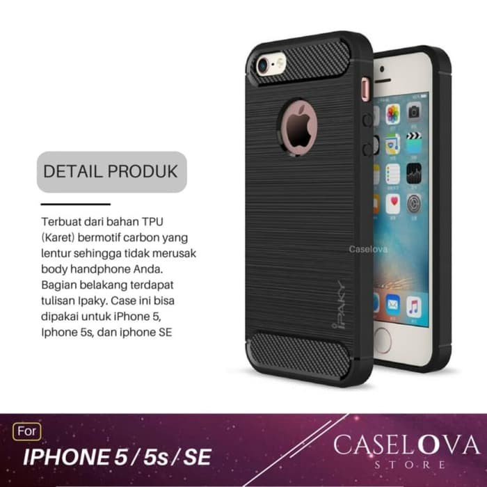 IPHONE 5 6 7 8 6+ 7+ 8+ X XS XR XS MAX 11 11 PRO 11 PRO MAX CASE SOFTCASE IPAKY CARBON BLACK SILIKON HITAM KARBON FULL BLACK CASING COVER KARET PELINDUNG BELAKANG 6 PLUS 7 PLUS 8 PLUS